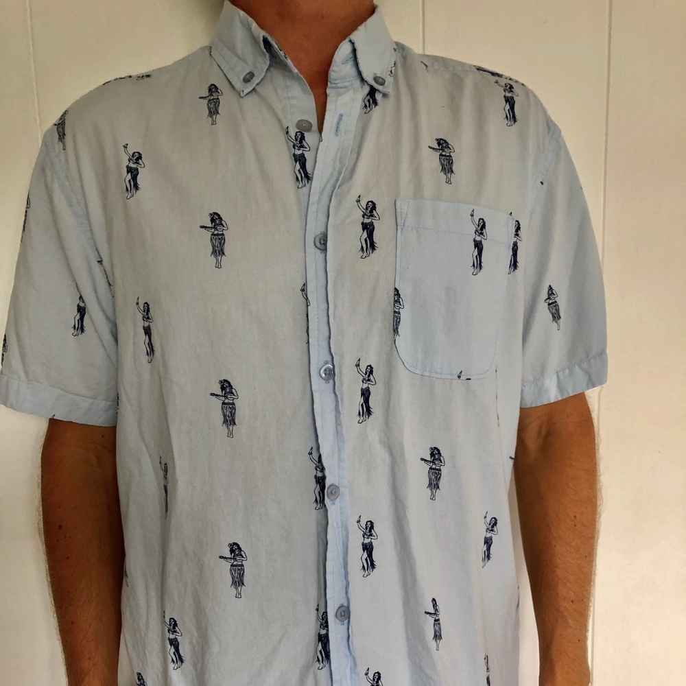 Super Massive Blue Hula Aloha shirt